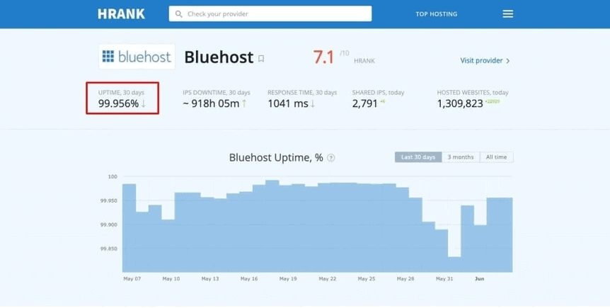 bluehost uptime review